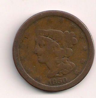 1850 Braided Hair Half Cent