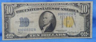 1934a World War Two Emergency Issue Note $10 Silver Certificate North Africa 098