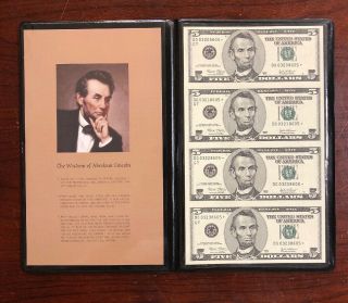 Partial Uncut Sheet Of (4) Series 2003 $5 Frn Star Notes In Display