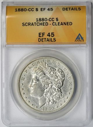 1880 - Cc Morgan Dollar $1 Xf Ef 45 Details Anacs