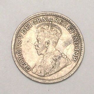 1920 Canada Canadian 5 Cents King George V Silver Coin