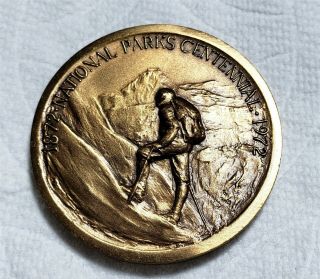 National Parks Centennial 1872 - 1972 Mount Rainier Bronze Token