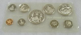 1970 Bahama Islands 9 Coin Proof Set With 4 - Silver Coins