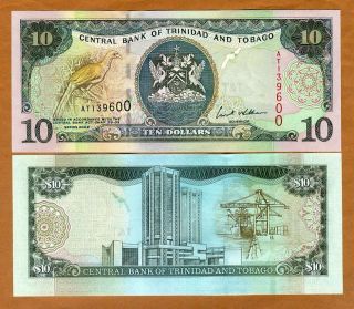 Trinidad And Tobago,  10 Dollars,  2002,  P - 43b,  Unc