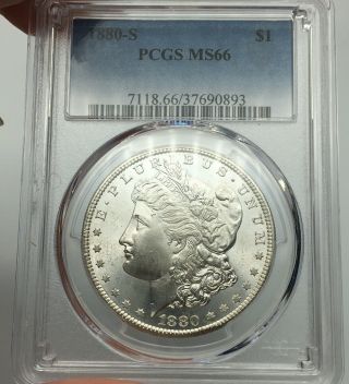 1880 - S Pcgs Ms66 Morgan Silver Dollar Blast White