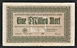Vad - Andernach - 1 Million Mark Inflation Note - 1