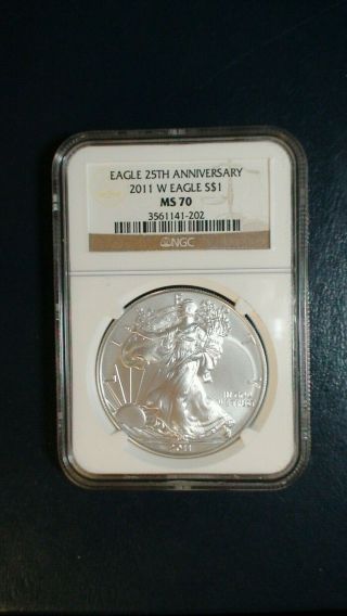 2011 W American Silver Eagle Ngc Ms70 Perfect $1 Coin Starts At 99 Cents