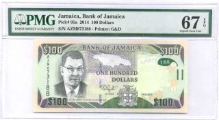 Jamaica 100 Dollars 2014 P 95 Gem Unc Pmg 67 Epq High
