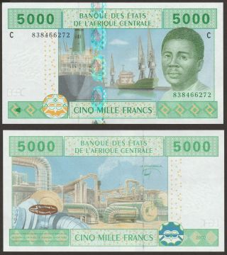 Gem Unc Central African States 5000 Francs P - 609c.  / B109cd Chad