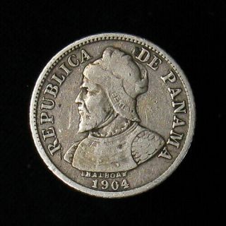 1904 Panama 5 Centisimos Silver Coin