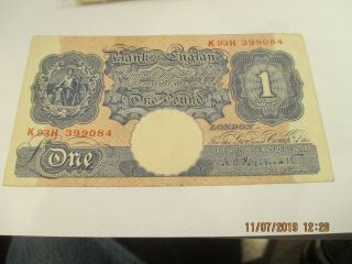 1940 - 48 Bank Of Englannd 1 Pound Note,  Km - 367