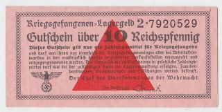 Germany Pow Lagergeld - 10 Reichspfennig 1939 1945 - Aunc