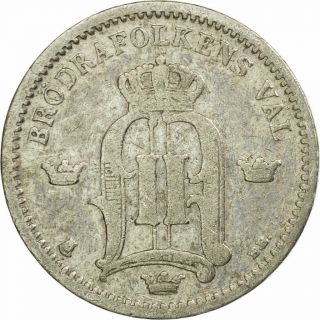 [ 511615] Coin,  Sweden,  Oscar Ii,  25 Öre,  1896,  Vf (20 - 25),  Silver,  Km:739