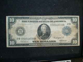 1914 Ten Dollar Federal Reserve Note Vf $10 Bill Starts At 99 Cents