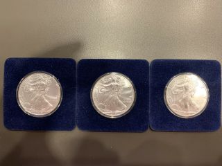 3 U.  S.  $1 American Eagle.  999 Silver Bullion Coins.  99
