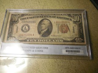 Hawaii 1934 A $10 Federal Reserve Note Brown Seal Currency Paper Money Ten Bill