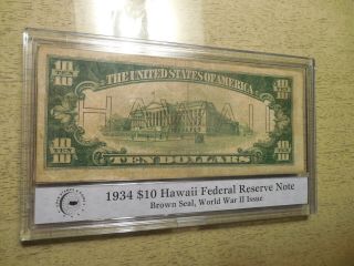Hawaii 1934 A $10 Federal Reserve Note Brown Seal Currency Paper Money Ten Bill 2