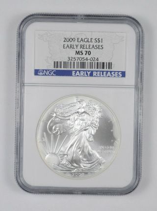 Ms70 2009 American Silver Eagle - Early Releases - Graded Ngc 552