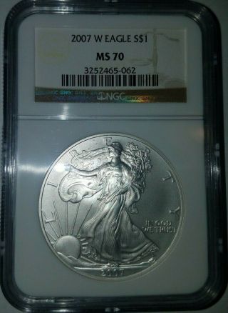 2007 W American Silver Eagle Walking Liberty $1 - Graded Ngc Ms70