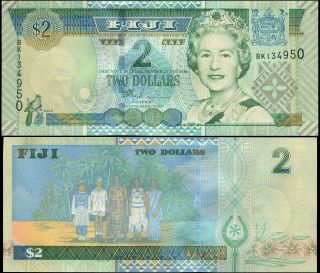 Fiji Banknote 2 Dollars - P.  104a Nd (2002) Unc