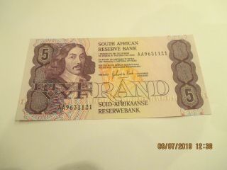 1989 - 1990 So.  Africa 5 Rand Note,  P - 119d
