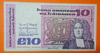 Ireland: Irish Ten Pound Note Dated 21.  2.  1986.  Jonathan Swift.