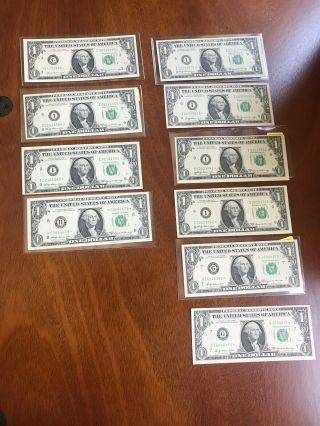 1969 - A $1 One Dollar Federal Reserve Star Notes - Uncirculated (10 Notes)