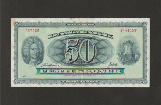 Denmark,  50 Kroner Banknote,  1970,  Very Fine Cat 75 - Mas - 706b