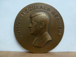 John F.  Kennedy 1961 Inaugural 3 " Bronze Medal With 2