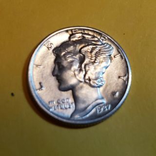 1937 P Mercury Dime Uncirculated 90 Silver