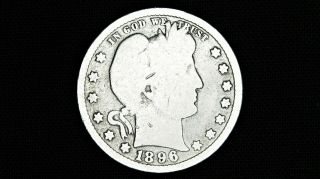 1896 P Barber Quarter - 90 Silver Old Us Coin,  Average Circulation - Key Date