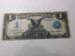 1899 United States $1 Black Eagle Silver Certificate Note Bcs