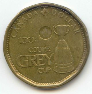 Canada 2012 100th Grey Cup Commemorative Loonie Canadian One Dollar 1 $1 Cfl