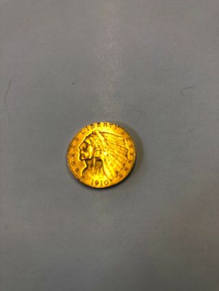 1910 $2.  5 Gold Indian Head