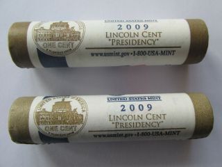 2009 P & D Lincoln Cent Rolls " Presidency " U.  S.  Rolls