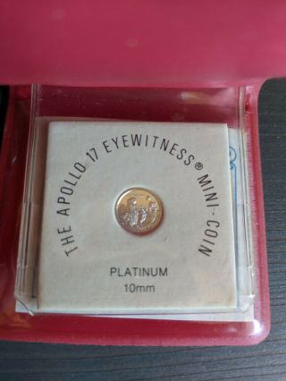 1973 The Apollo 17 Eyewitness Mini Platinum Coin Case &