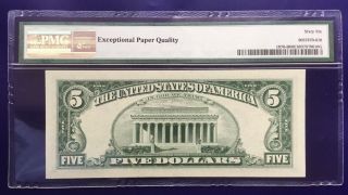 1969 A $5 Federal Reserve Note FRN York CU UNC PMG GEM 66 EPQ 2