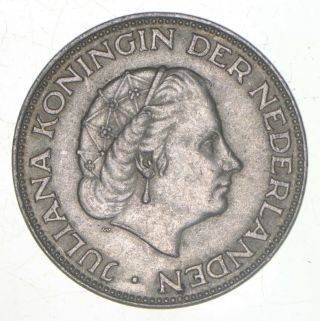 Silver World Coin - 1966 Netherlands 2 1/2 Gulden - World Silver Coin 15.  1g 293