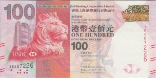 Hong Kong Banknote P214 100 Dollars Hsbc 1.  1.  2014,  Unc