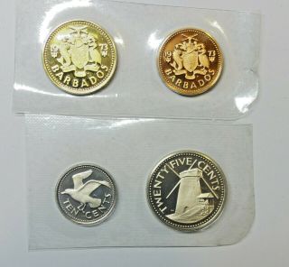 Barbados: Proof Coins Of Barbados (4) Unc.