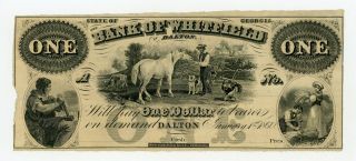 1860 $1 The Bank Of Whitfield In Dalton,  Georgia Note