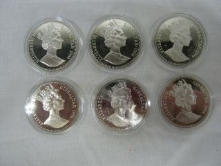 1994 Set Of 6 Gibraltar Rare 1 Crown Unc Coins First Man On The Moon Series