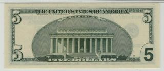 2001 $5 Federal Reserve STAR Note San Francisco FR.  1988 - L PMG Cert CU67 EPQ 4