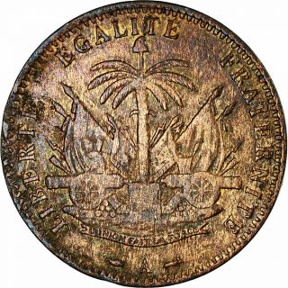 [ 732785] Coin,  Haiti,  Centime,  1895,  Vf,  Bronze,  Km:48