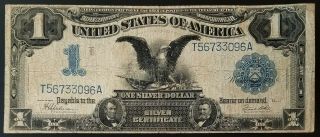 Series 1899 $1 " Black Eagle " Silver Certificate Fr 236 Speelman And White