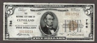 1929 $5.  00 Ty.  I Note,  National City Bank Of Cleveland,  Ohio,  Ch.  786,  Vf