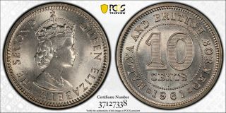 1961 - H Malaya & British Borneo 10 Cent Pcgs Ms67