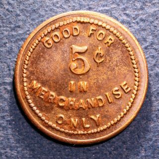 South Carolina token - Crosswell Co. ,  Woodside Mill,  5¢,  Greenville,  S.  C. 2