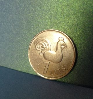 Latvia Latvian Coin 1 Lats 2005 Rooster Cock
