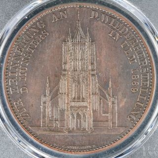 Medal 1923 Pcgs Sp61bn Germany Weimar Ulm Cathedral Nau - 285 Copper